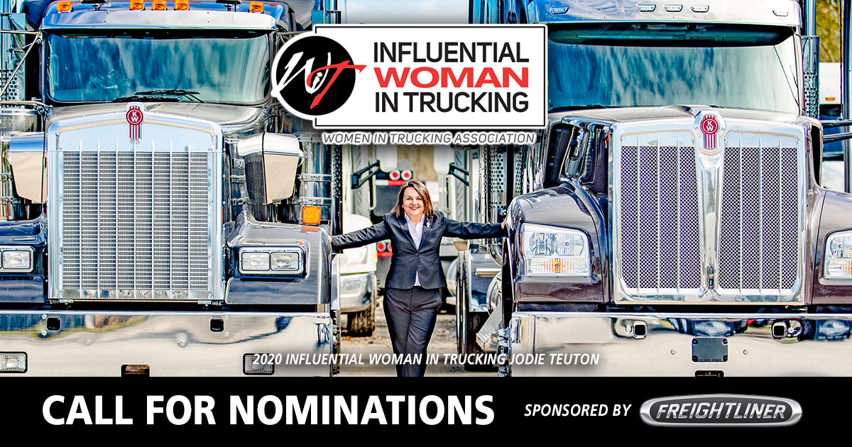 Nominations Now Open for 2021 Influential Woman in Trucking Award